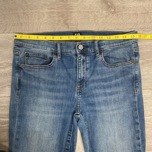 Gap Stretch True Skinny Mid Rise Medium Indigo Denim Jeans 31R - Picture 8 of 15